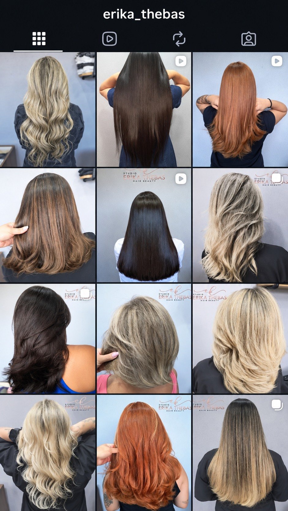 Perfil do Studio Erika Thebas antes do novo posicionamento.